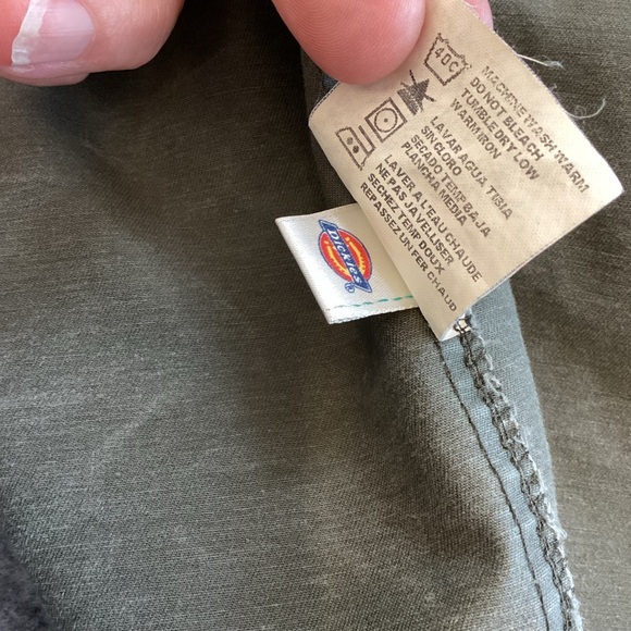 Dickies R12634 Drab Green Snap Heavy Duty Work Shirt Large 100% Cotton, Greaser - Picture 6 of 14